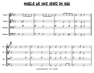 Book cover for ANGELS WE HAVE HEARD ON HIGH - BRASS QUARTET - EASY