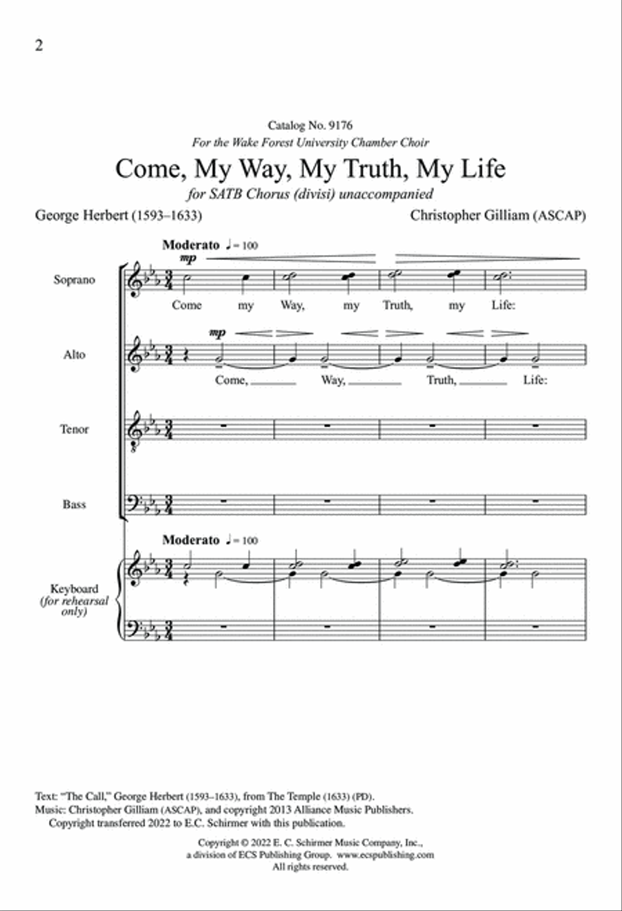 Come, My Way, My Truth, My Life Divisi scores gallery preview page 2
