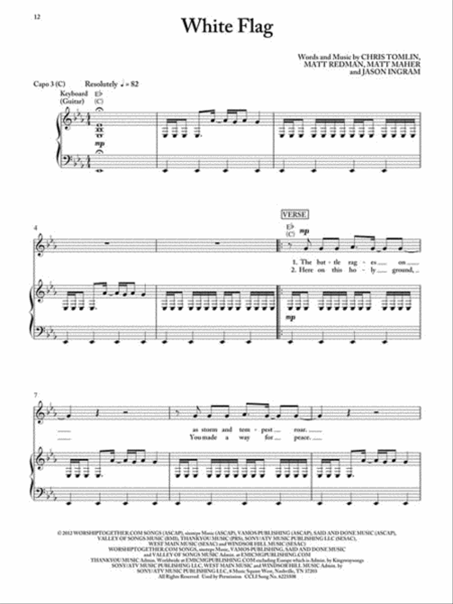 Passion - White Flag Piano, Vocal, Guitar scores gallery preview page 3