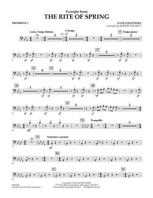 Excerpts from The Rite of Spring - Trombone 1