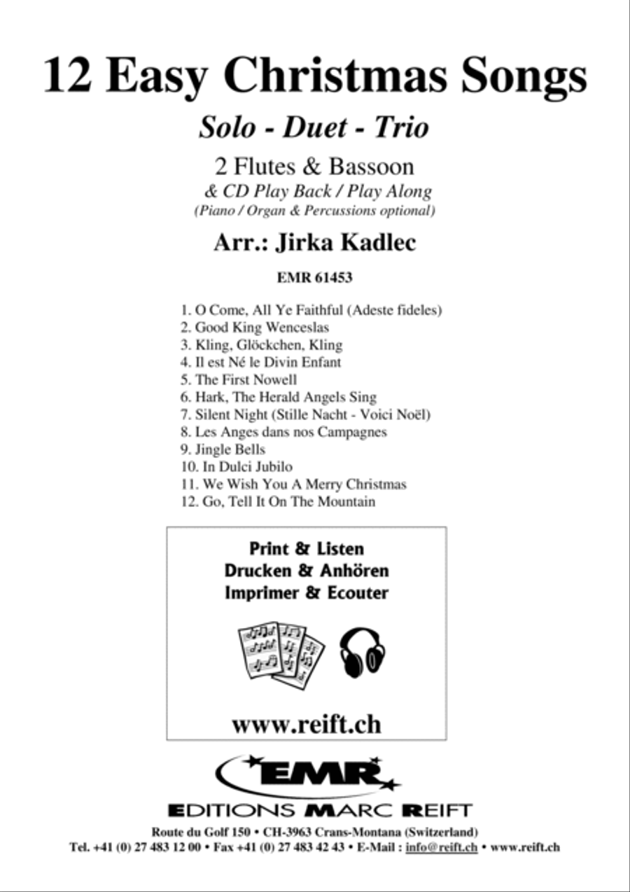 12 Easy Christmas Songs Woodwind Duet scores gallery preview page 2