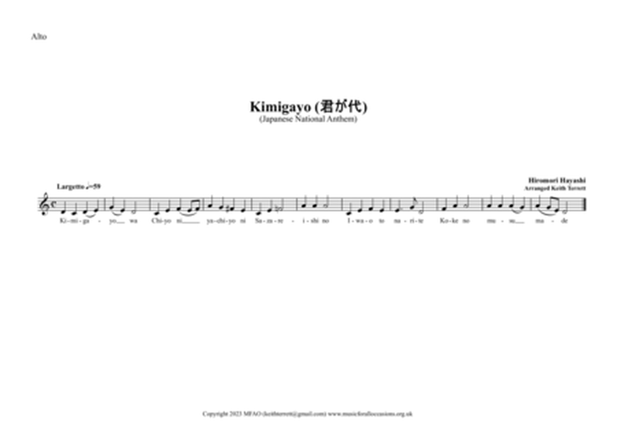 Japanese National Anthem for SATB with Lyrics ("Kimigayo" ) image number null