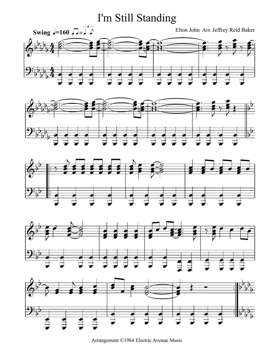 I'm Still Standing Piano Solo scores gallery preview page 1