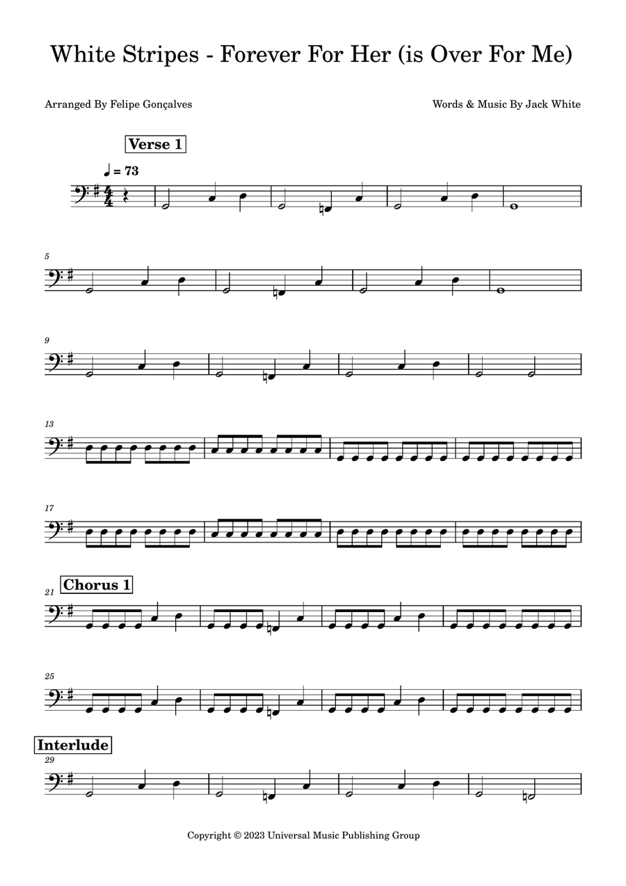 Forever For Her (Is Over For Me) Bass Guitar scores gallery preview page 1