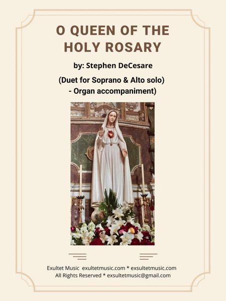 O Queen Of The Holy Rosary (Duet for Soprano and Alto solo - Organ accompaniment) image number null