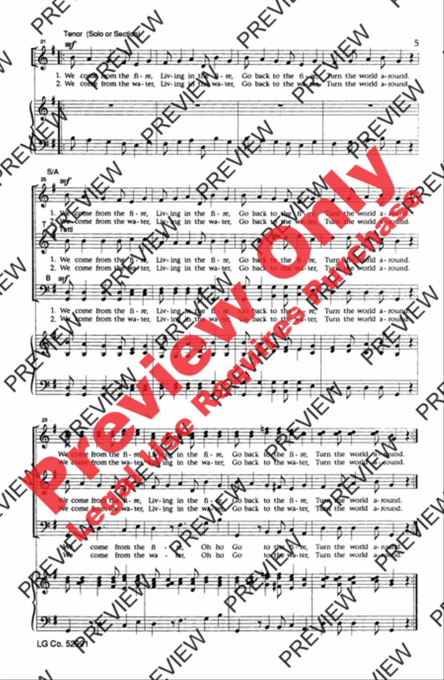 Turn the World Around 4-Part scores gallery preview page 4