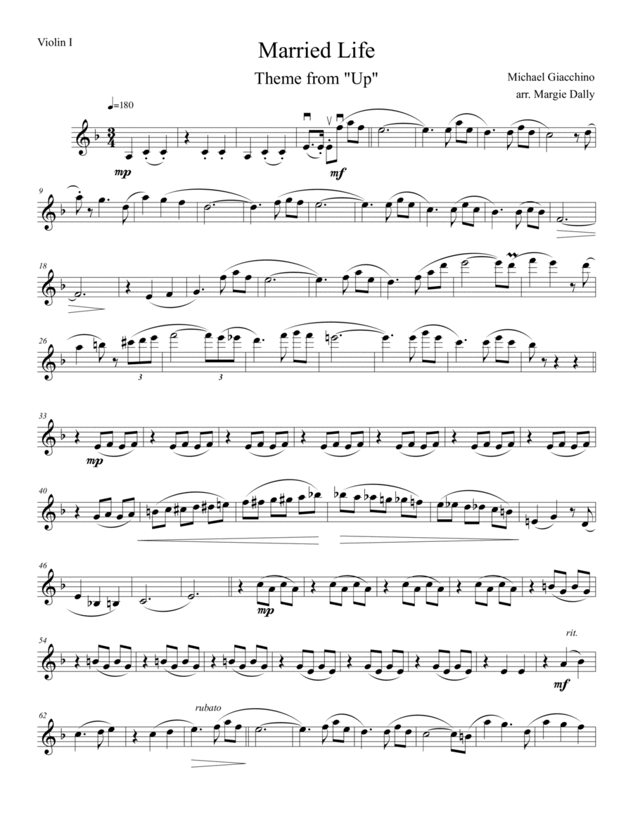 Married Life String Quartet scores gallery preview page 1