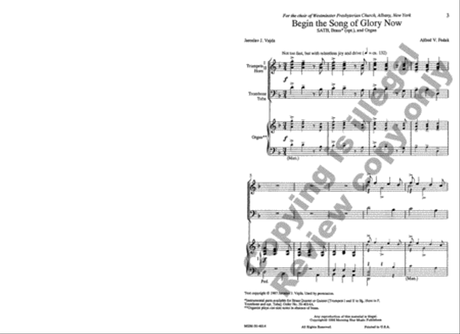 Begin the Song of Glory Now (Choral Score) image number null