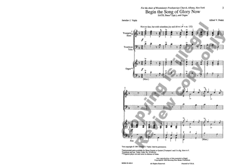 Begin the Song of Glory Now (Choral Score) image number null