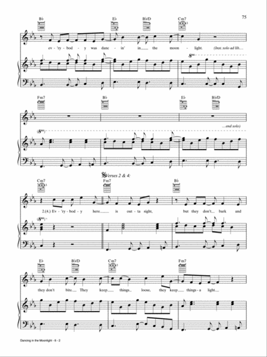 Dancing in the Moonlight Piano, Vocal, Guitar scores gallery preview page 2