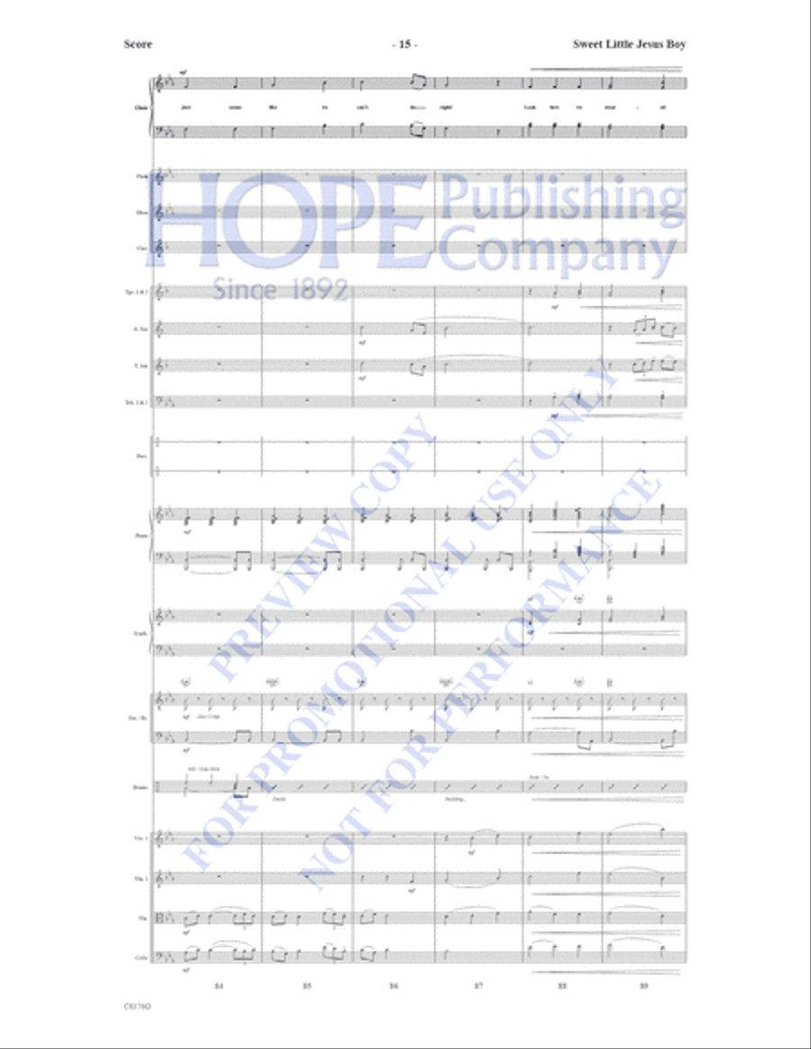 Sweet Little Jesus Boy Choir scores gallery preview page 16