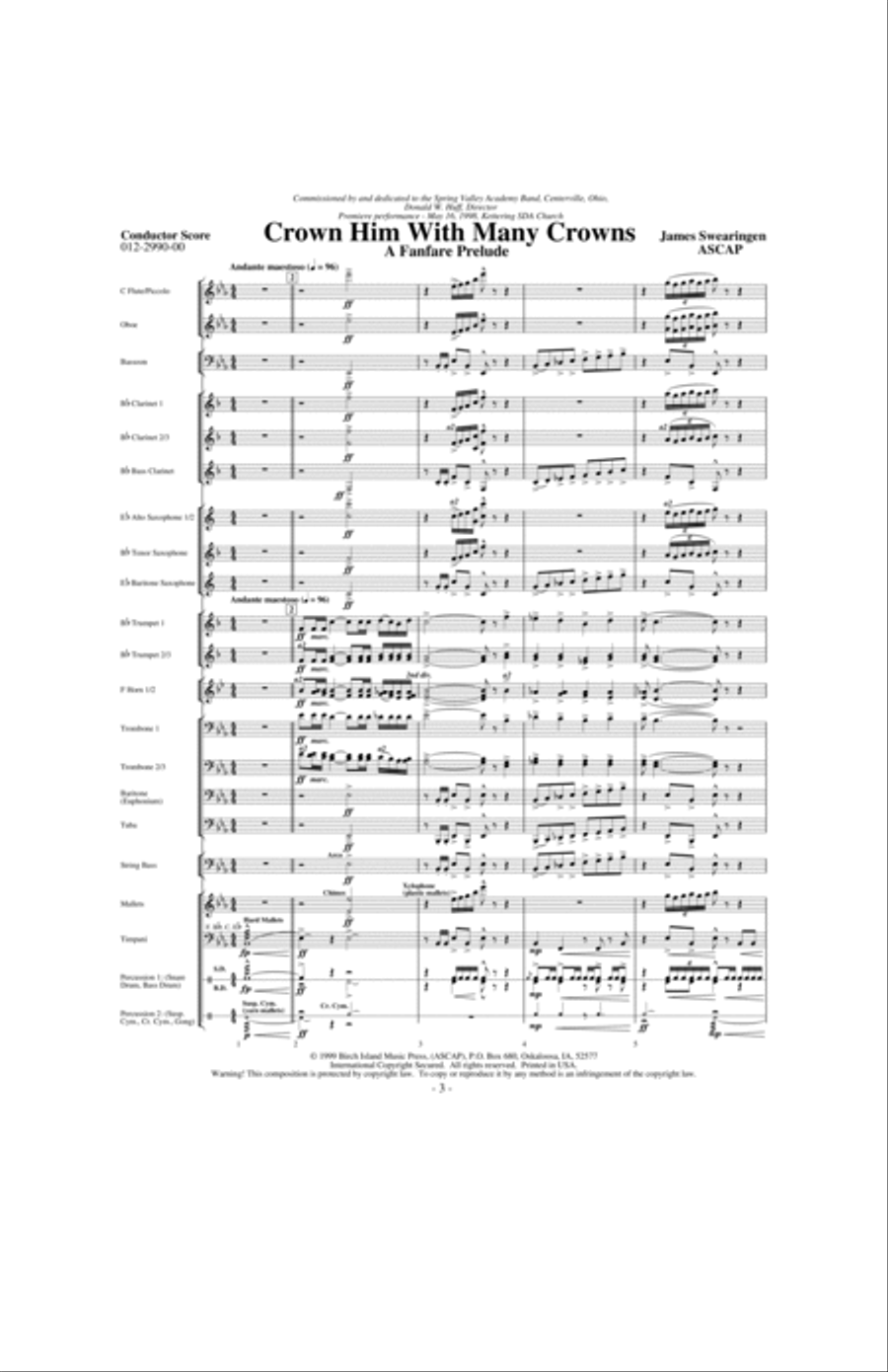Crown Him With Many Crowns Concert Band scores gallery preview page 2