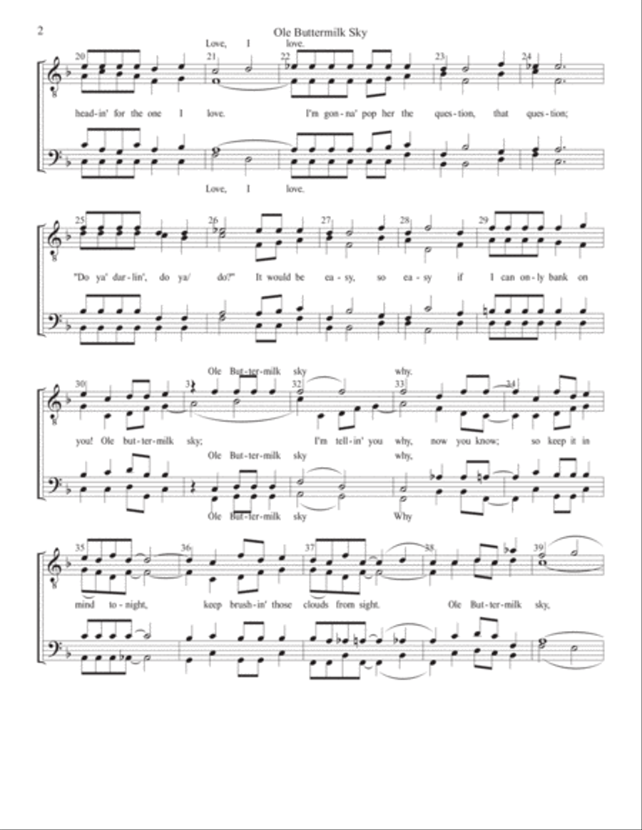 Ole Buttermilk Sky Ole Buttermilk Sky TTBB scores gallery preview page 2