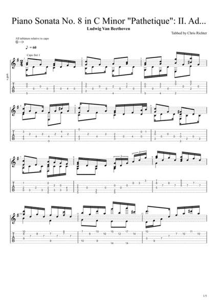 Piano Sonata No. 8 in C Minor "Pathetique": II. Adagio cantabile by Ludwig Van Beethoven (Solo Finge image number null