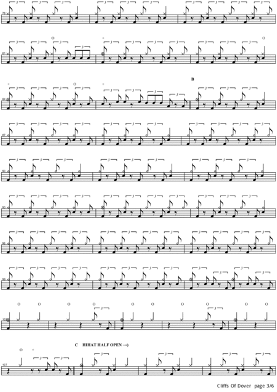 Cliffs Of Dover Drum Set scores gallery preview page 3
