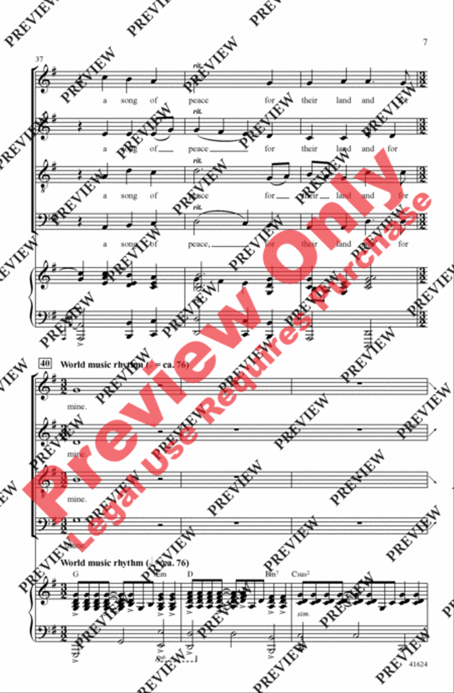 Song of Peace - SoundTrax CD (CD only) Choir scores gallery preview page 7