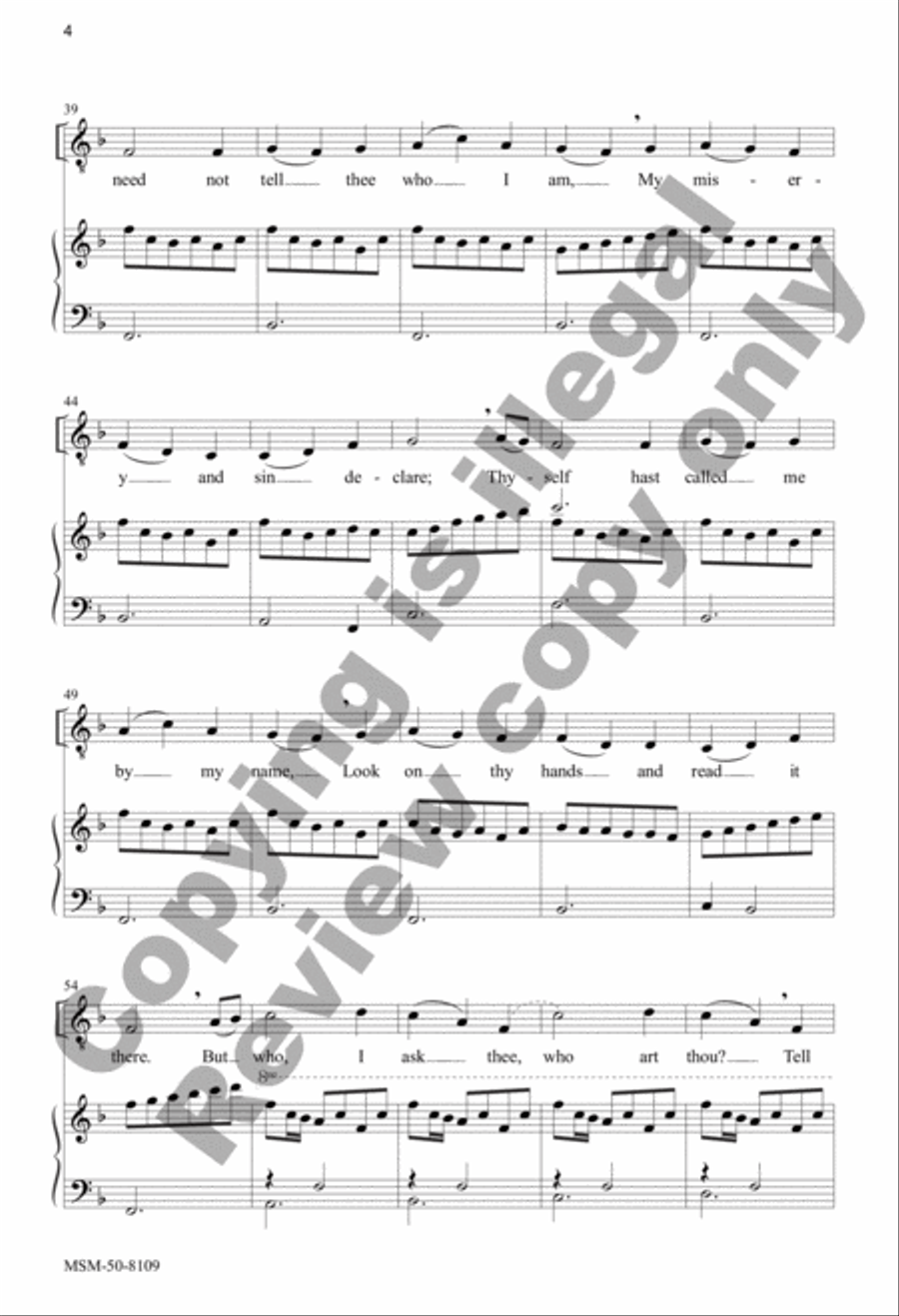 Come, O Thou Traveler Unknown 4-Part scores gallery preview page 4