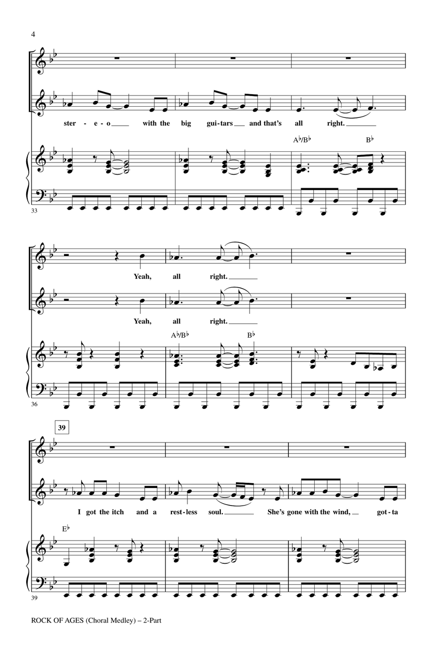 Rock Of Ages (Choral Medley) 2-Part scores gallery preview page 3