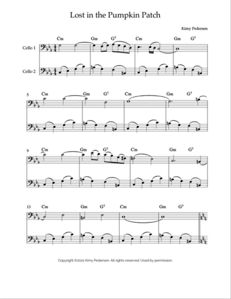 Lost In The Pumpkin Patch Cello Solo scores gallery preview page 2