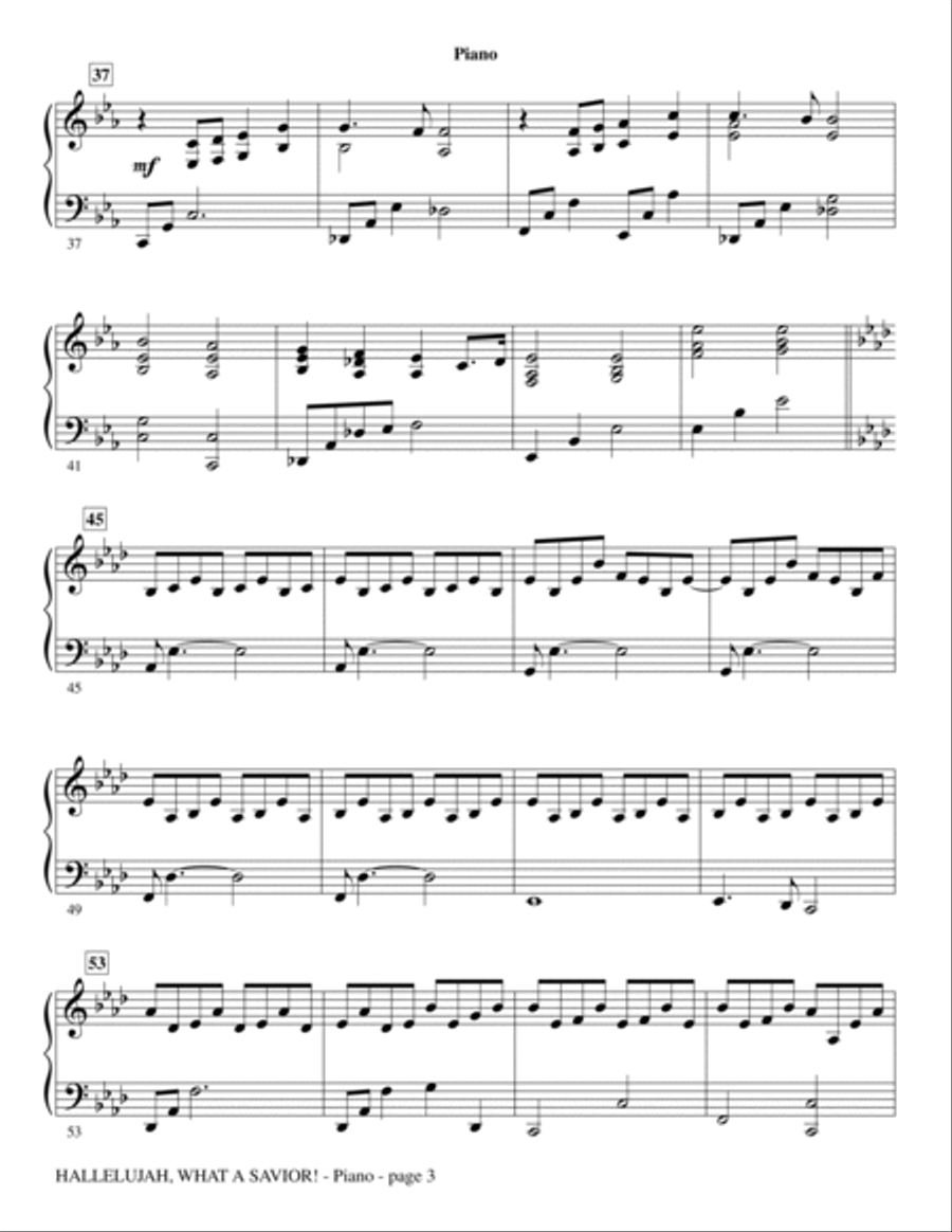 Hallelujah, What A Savior! - Piano Choir scores gallery preview page 3