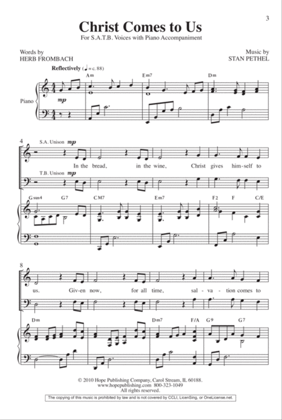 Christ Comes to Us 4-Part scores gallery preview page 2