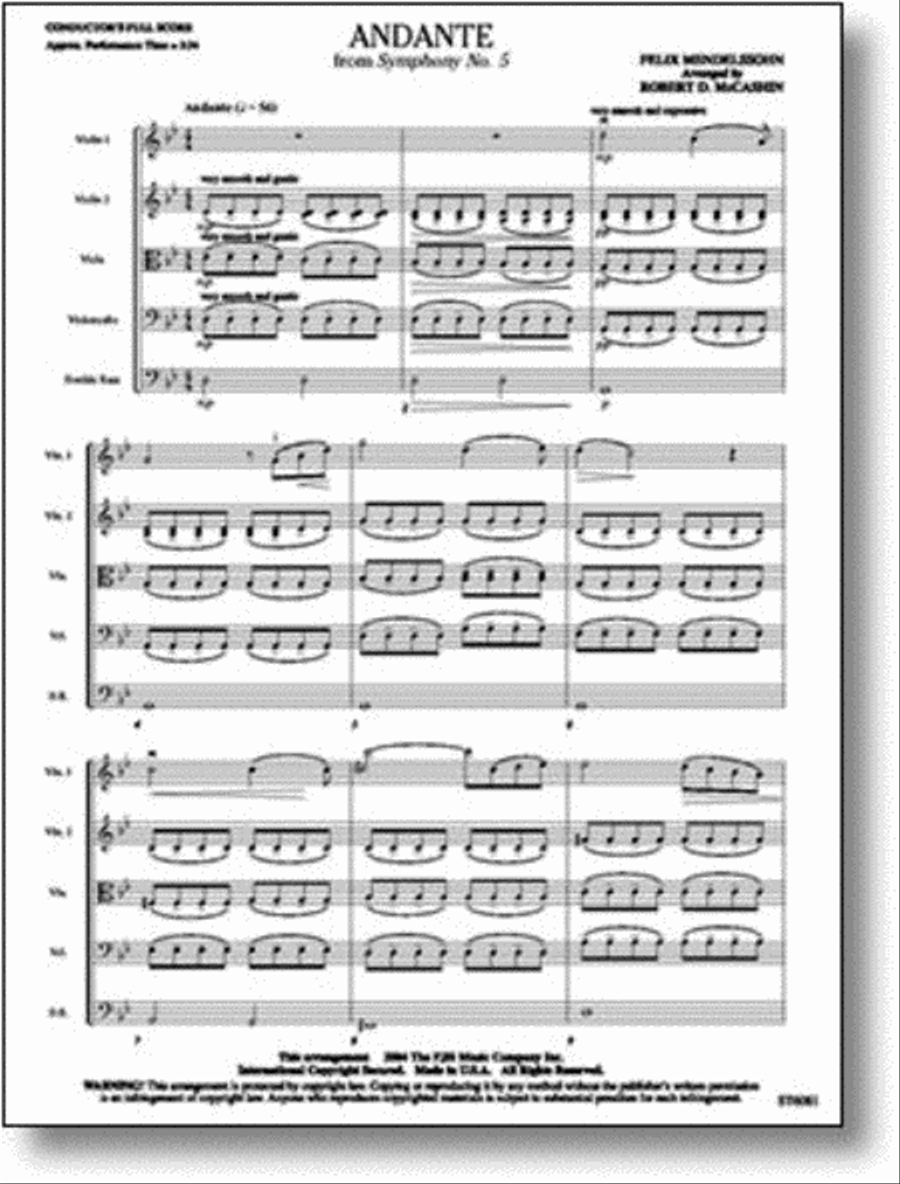 Andante from Symphony No. 5 String Orchestra scores gallery preview page 1
