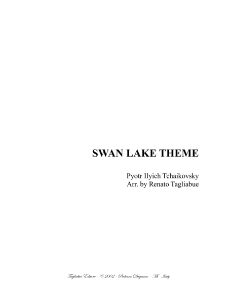 SWAN LAKE THEME - Tchaikovsky - Arr. for Oboe and String Trio image number null