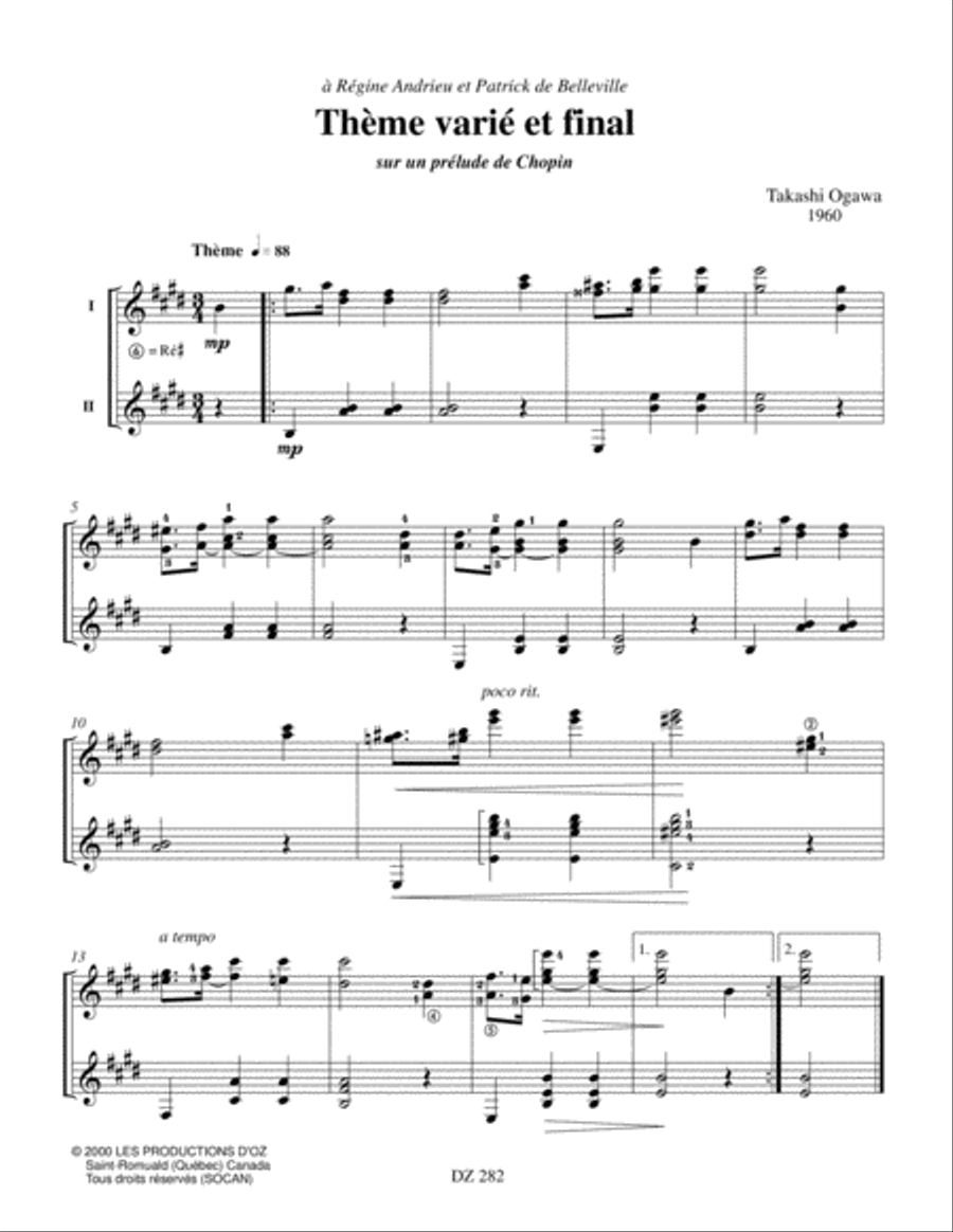 Thème varié et final Classical Guitar scores gallery preview page 3