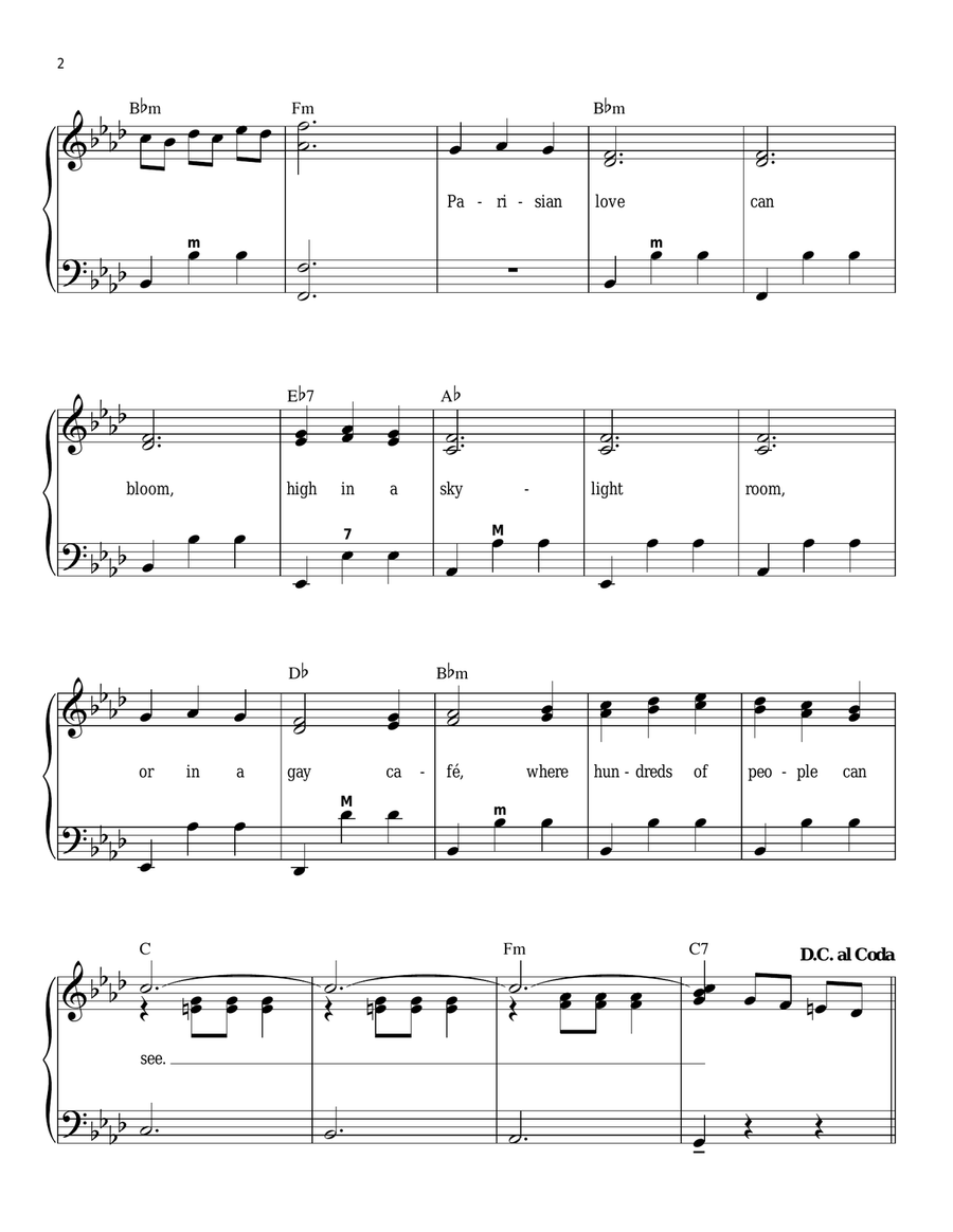 Under Paris Skies Accordion scores gallery preview page 2