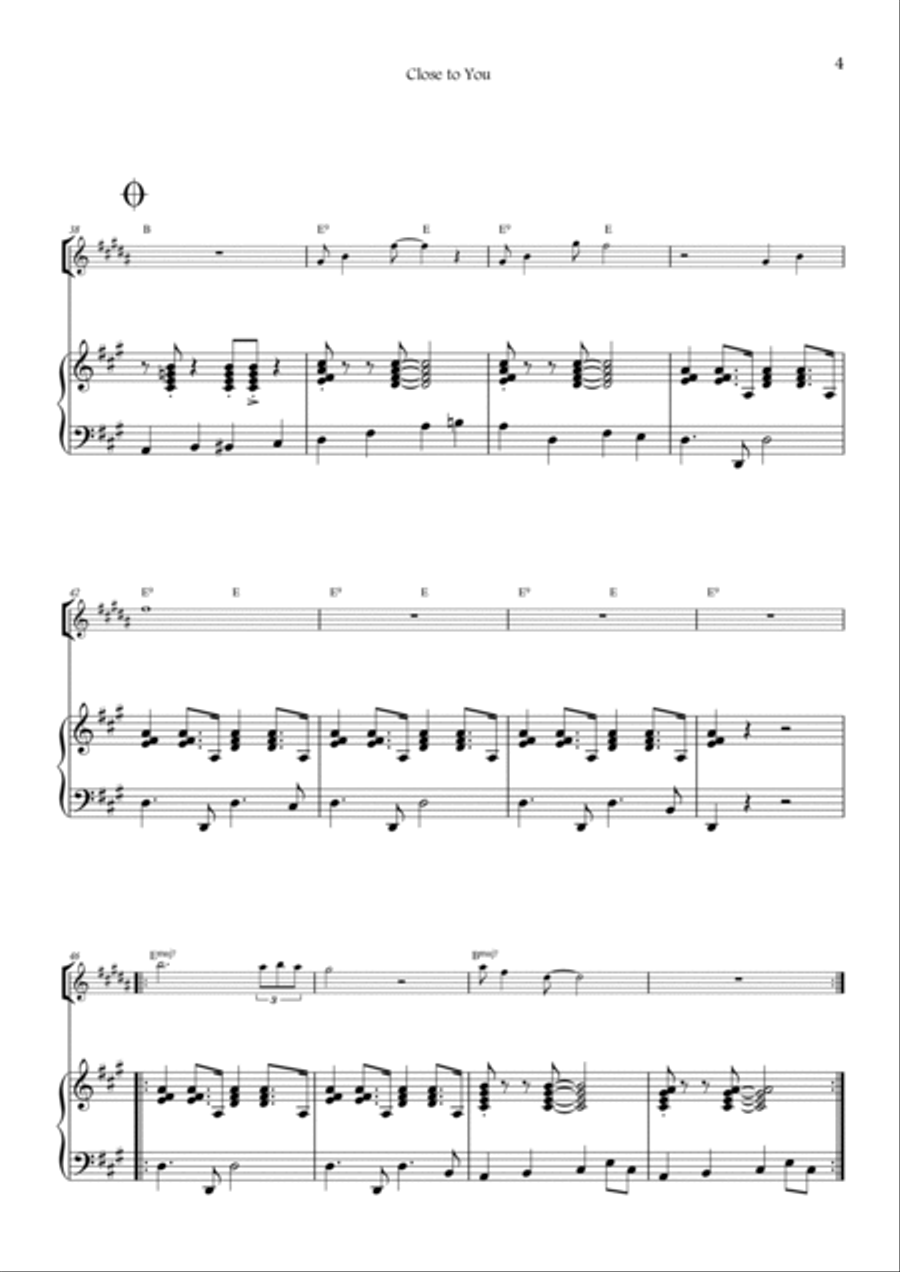 Close To You Tenor Saxophone scores gallery preview page 4
