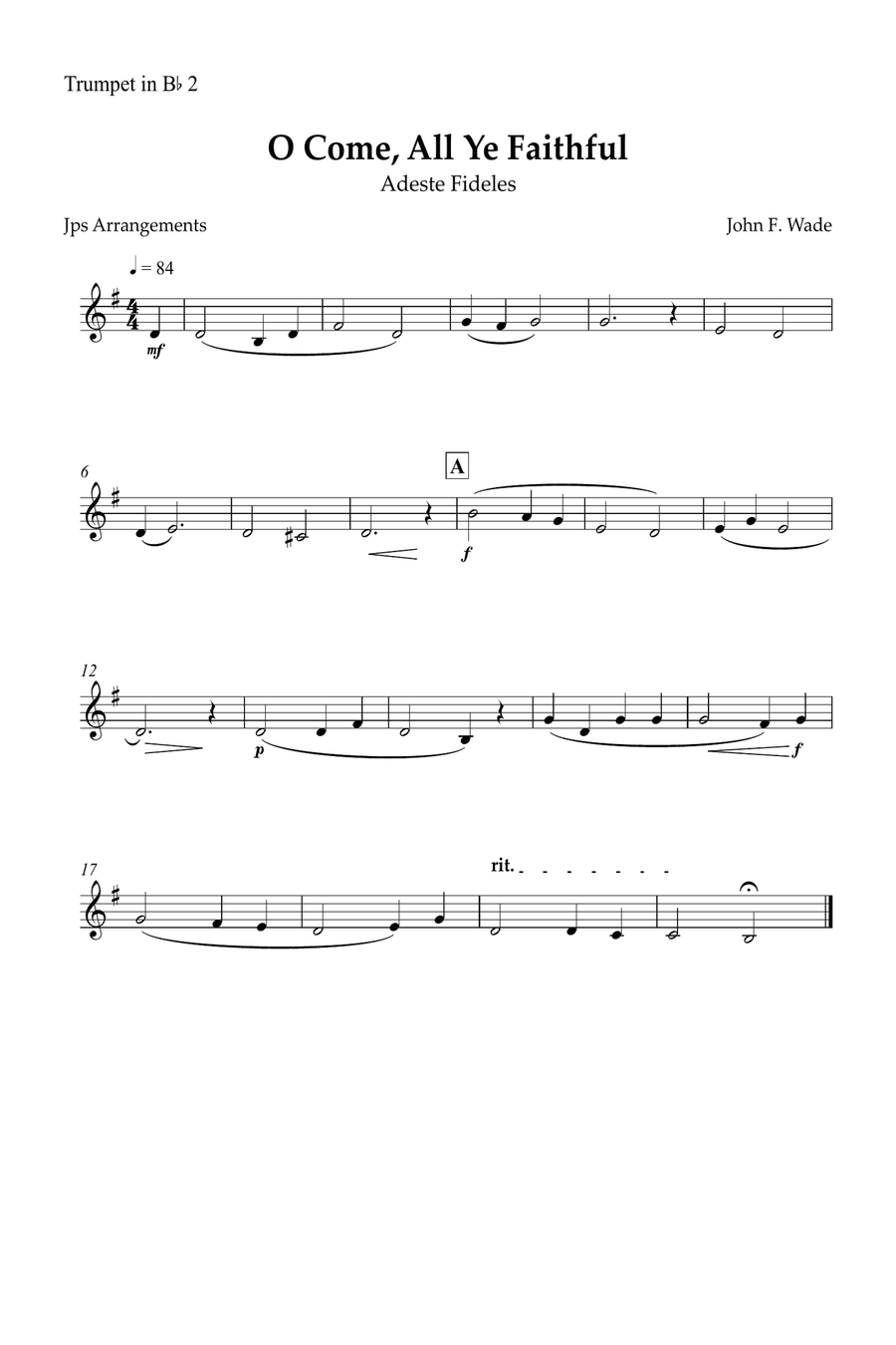 O Come, All Ye Faithful for brass quartet and piano Brass Quartet scores gallery preview page 4