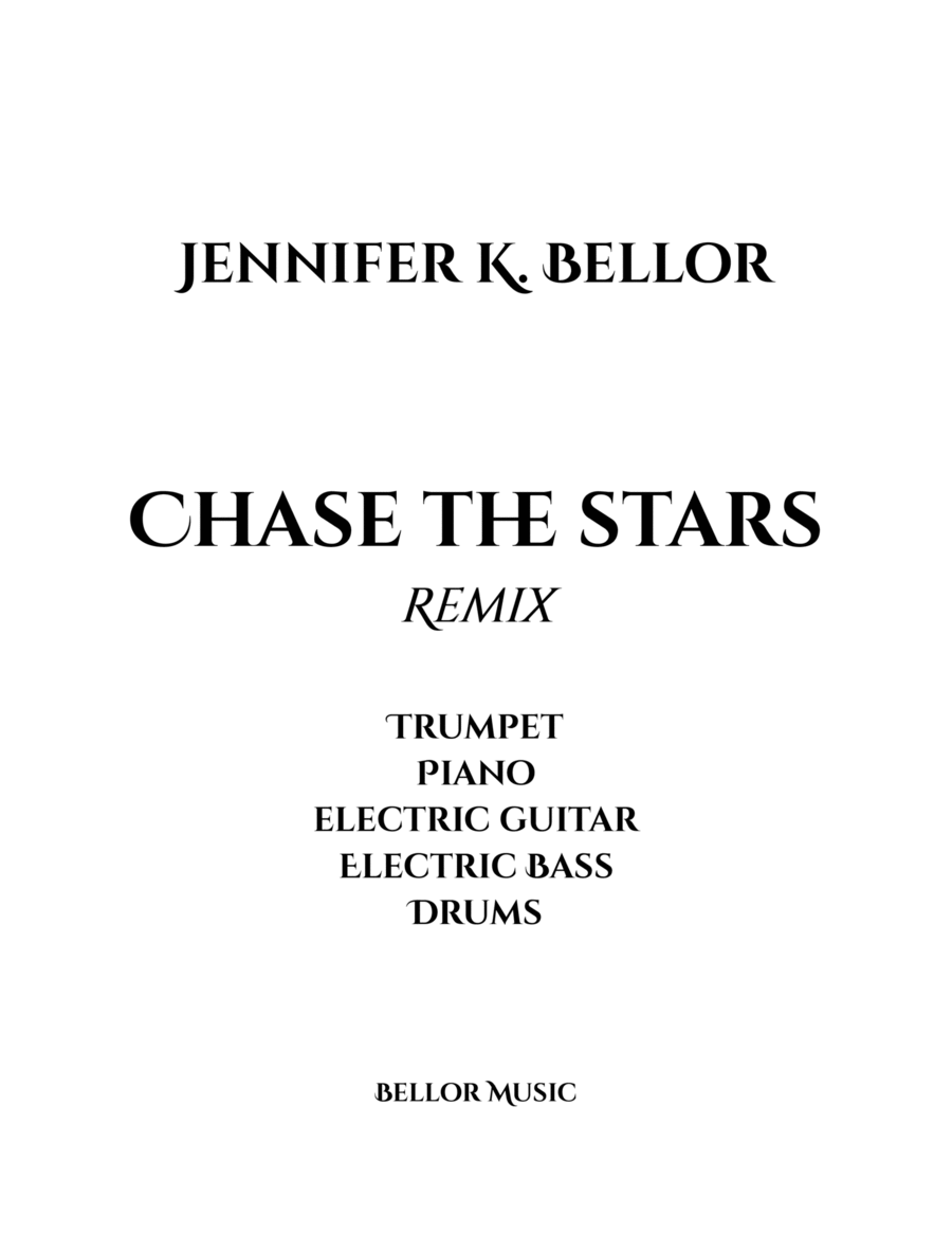 Chase the Stars (remix) for jazz combo (trumpet, piano, electric guitar, electric bass, drums) image number null