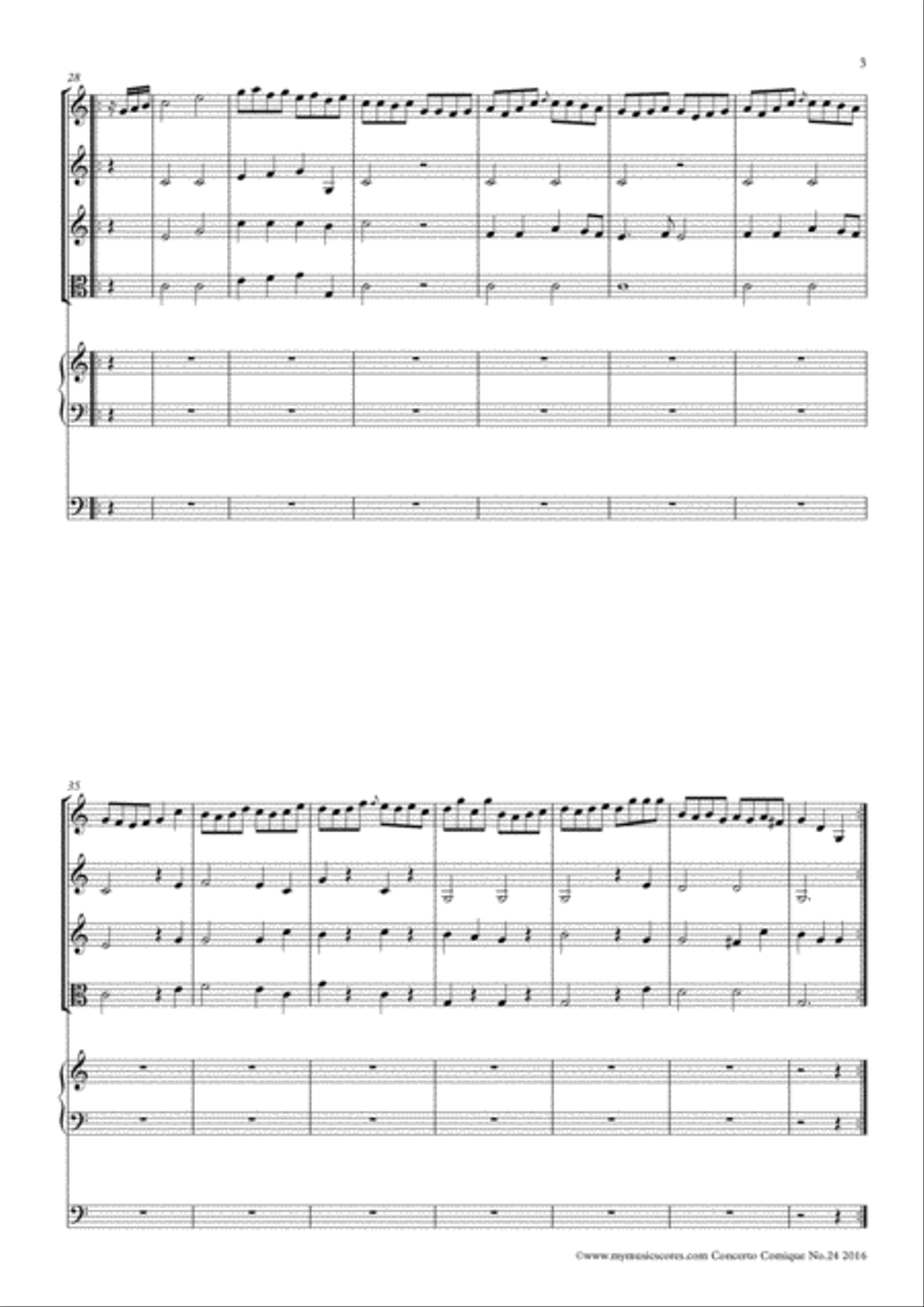 Corrette Concerto Comique No.24 String Orchestra scores gallery preview page 4