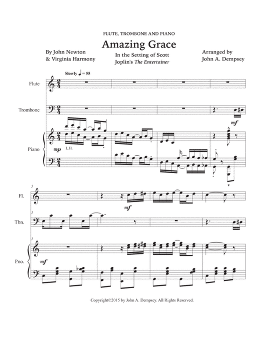 Amazing Grace / The Entertainer (Trio for Flute, Trombone and Piano) image number null