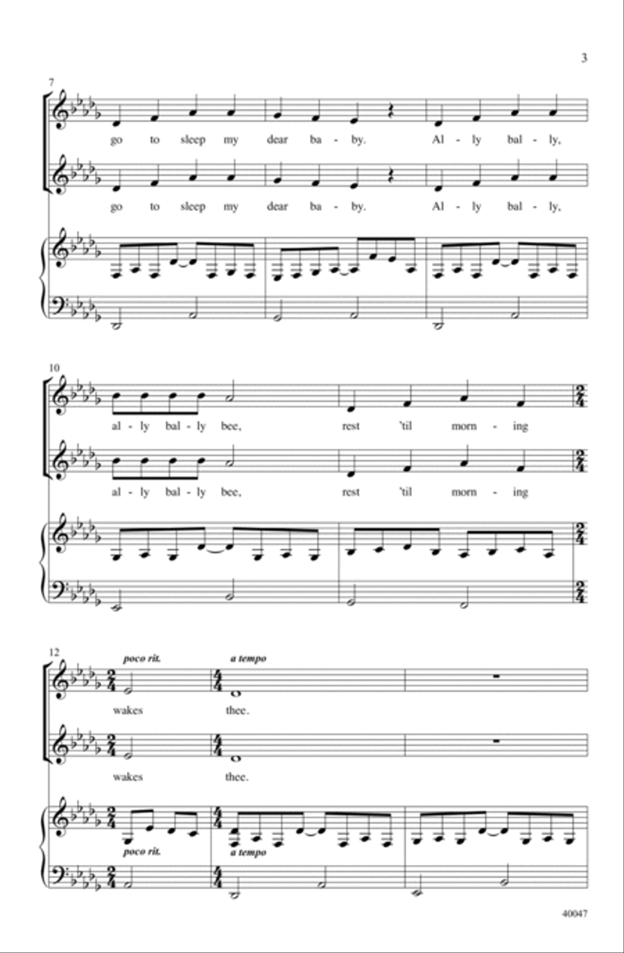 Ally Bally Bee Ally Bally Bee Choir scores gallery preview page 2