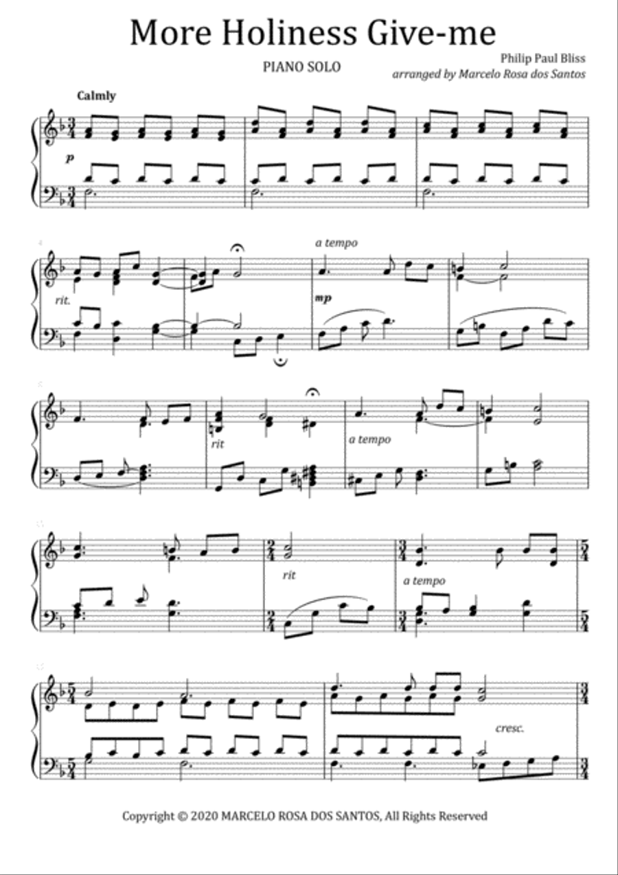 More Holiness Give-Me (Piano Solo) Piano Solo scores gallery preview page 2