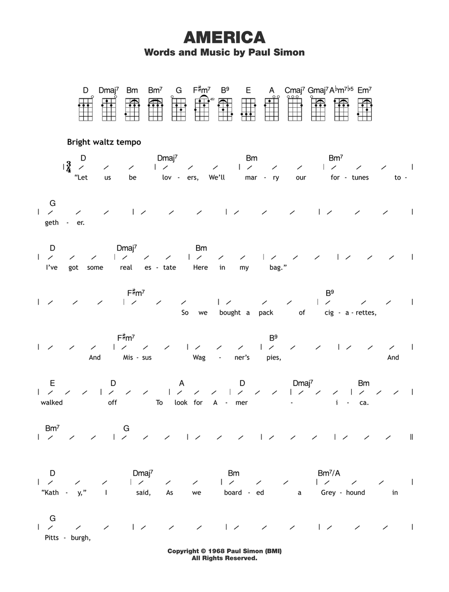 America Ukulele scores gallery preview page 1