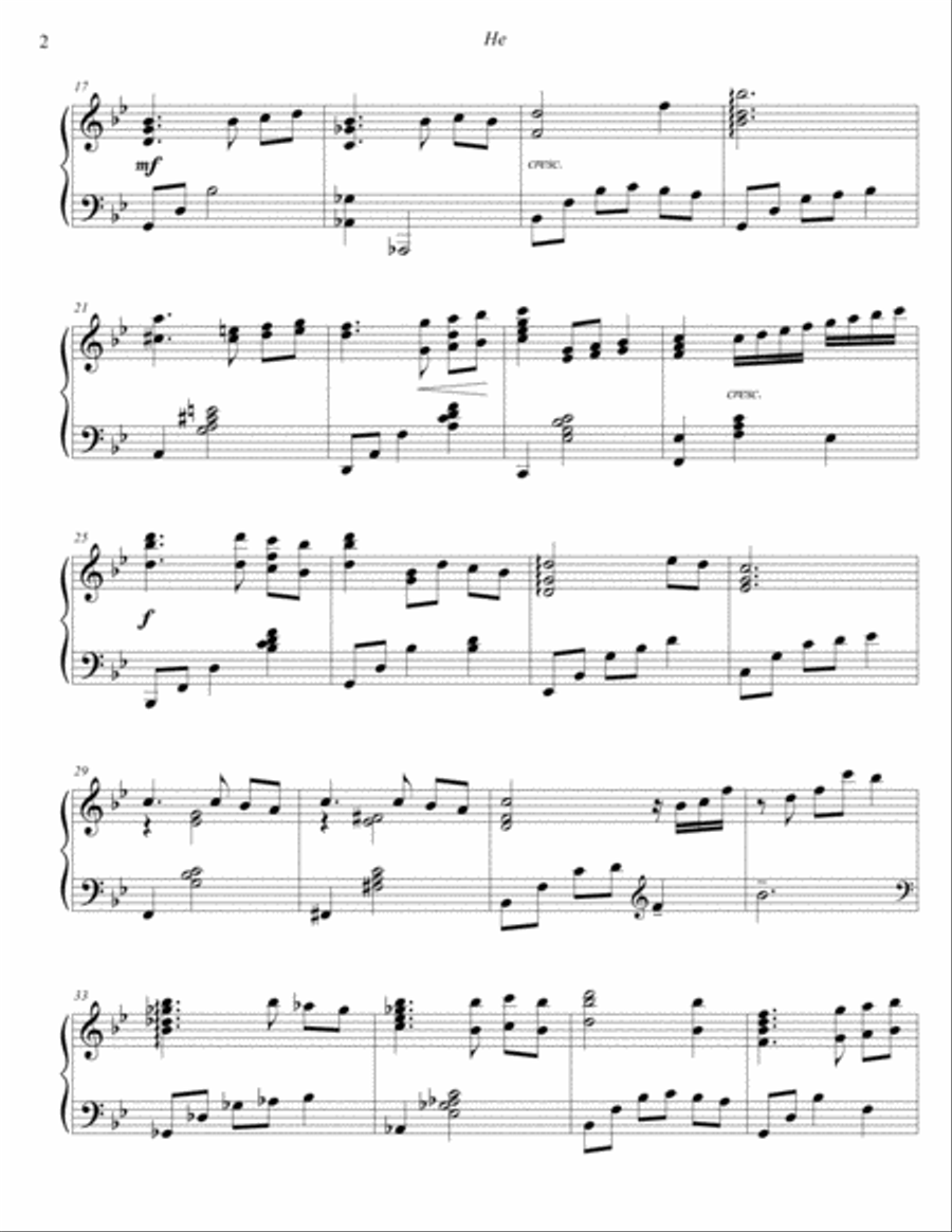 He Piano Solo scores gallery preview page 2