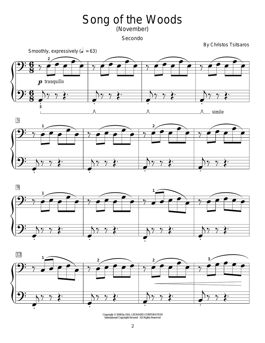 Song Of The Woods (November) Piano Duet scores gallery preview page 1