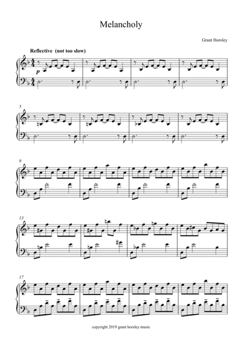 "Melancholy" for Solo Piano - Intermediate image number null