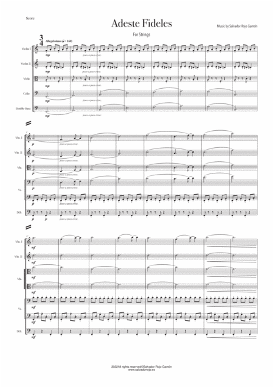 Adeste Fideles for Strings Orchestra String Orchestra scores gallery preview page 2