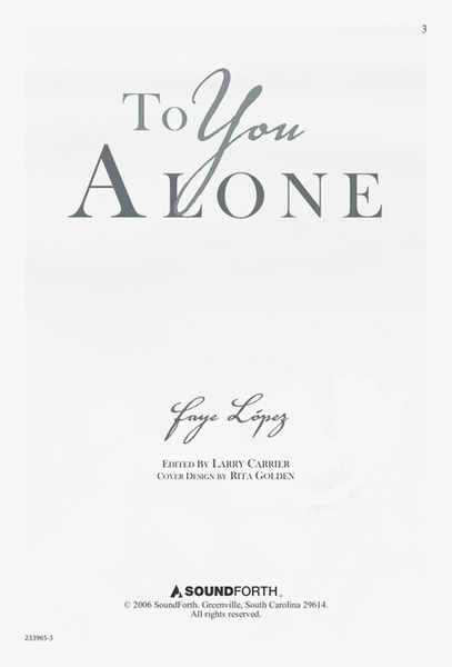 To You Alone