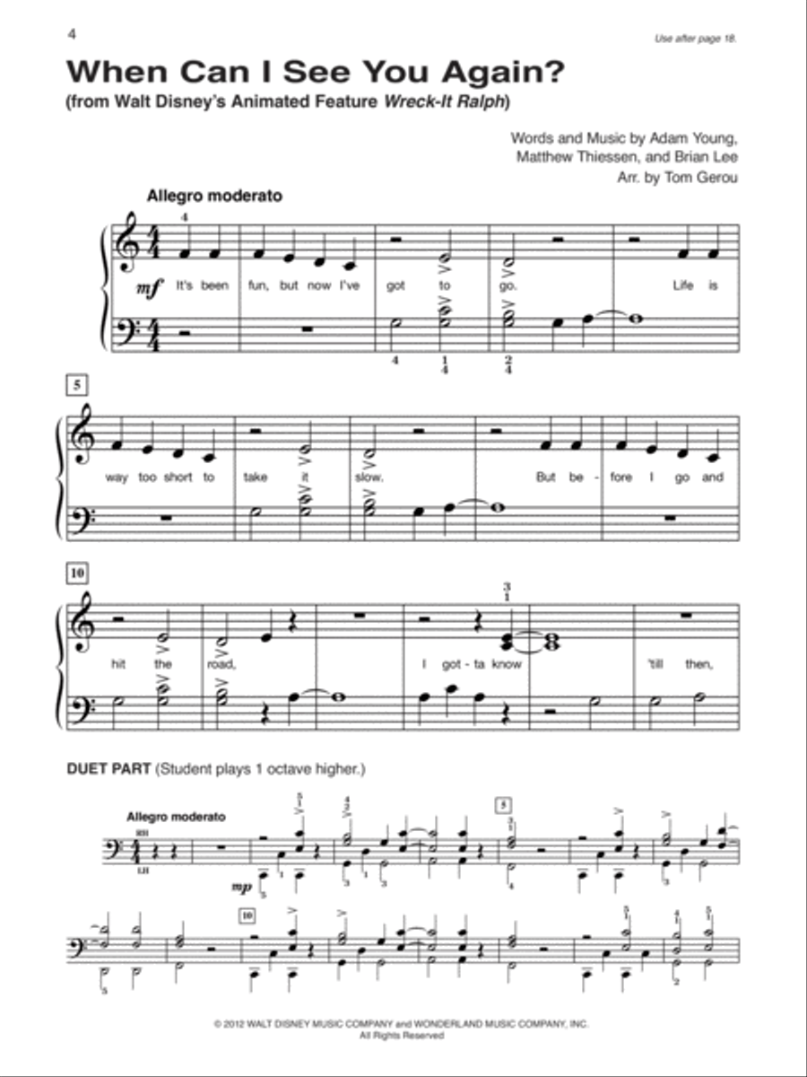 Alfred's Basic Piano Course -- Popular Hits, Level 1B Piano Method scores gallery preview page 4