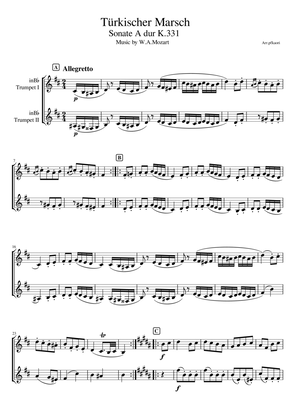 "Turkish March K.331" Trumpet duet / non accompaniment