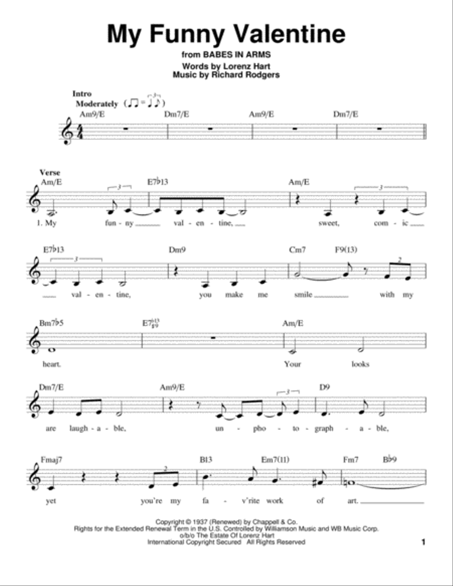 My Funny Valentine Voice scores gallery preview page 1