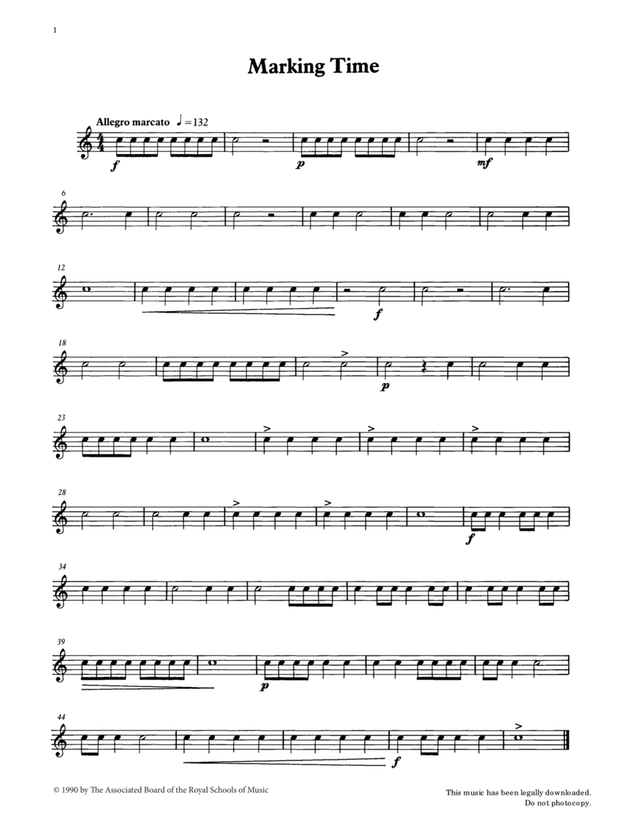 Marking Time from Graded Music for Snare Drum, Book I Percussion scores gallery preview page 1