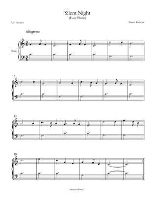 Silent Night Easy Piano Sheet Music for Beginners