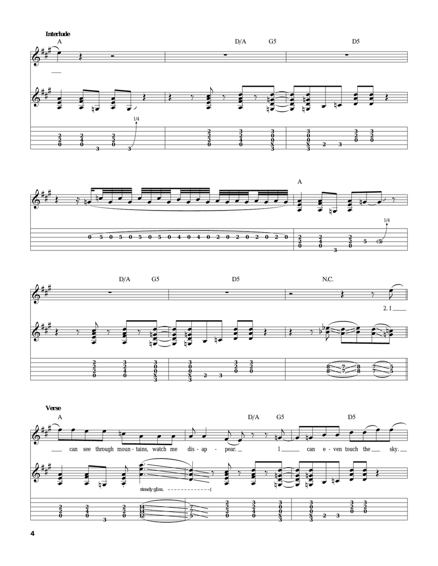 Flying High Again Acoustic Guitar scores gallery preview page 4
