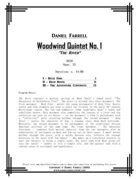 Woodwind Quintet No. 1 "The River" - (Op. 25) image number null