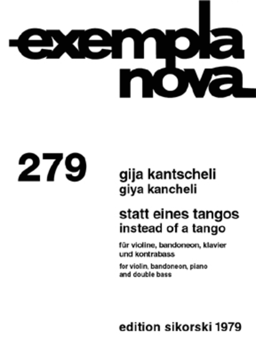 Statt Eines Tangos - Violin, Bandonean, Piano, Dbl Bass (instead Of Tango) Playing Sc Violin scores gallery preview page 1